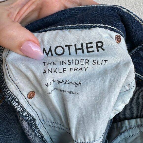 Mother Denim The Insider Slit Ankle Fray Not Rough Enough Solid Wash Size 26 - Picture 10 of 10